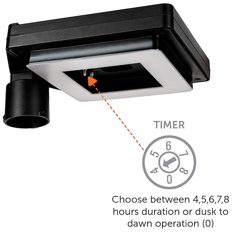 Image 6 Contemporary Square 5 1/2" High Black Solar LED Post Light more views