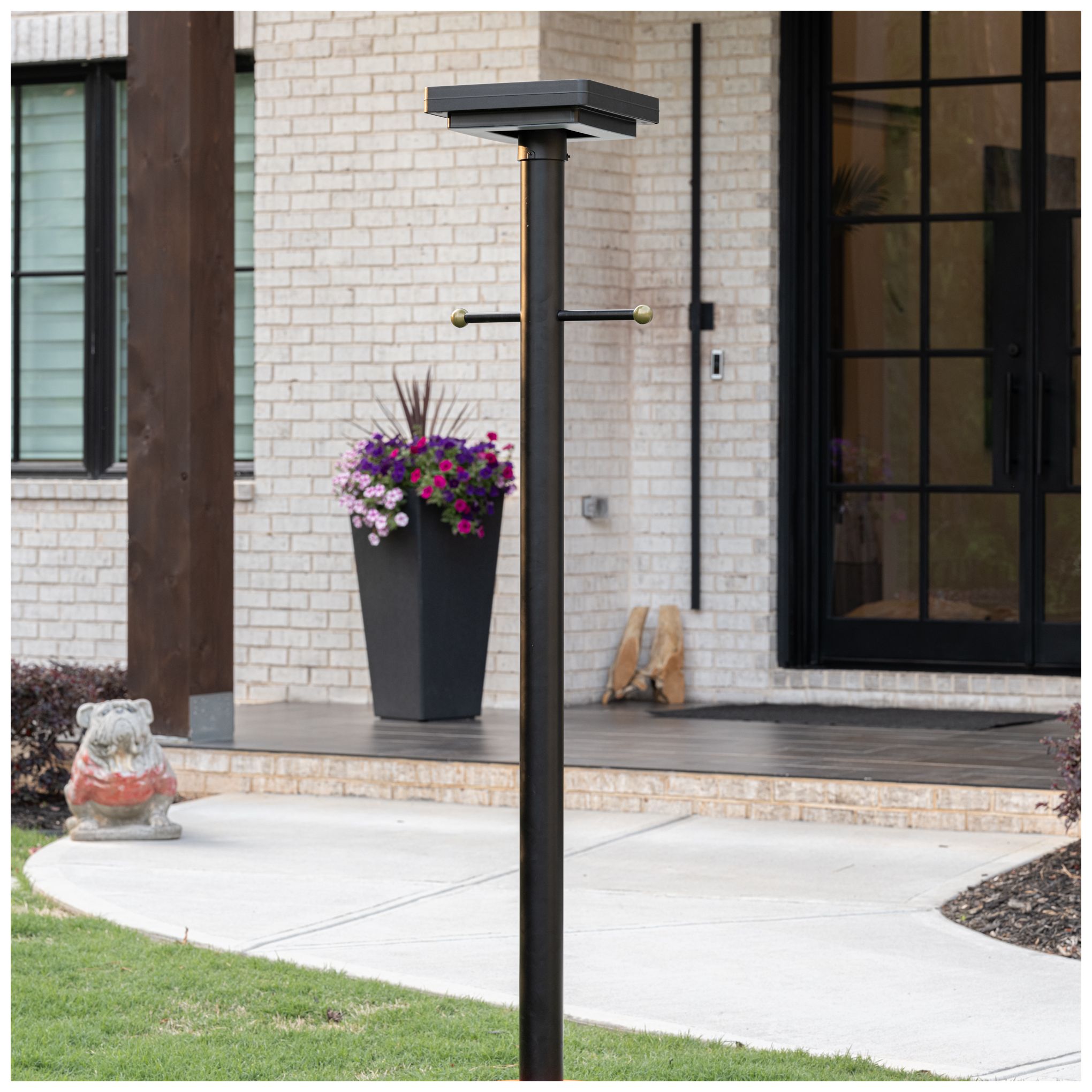 Contemporary Square 5 1/2" High Black Solar LED Post Light