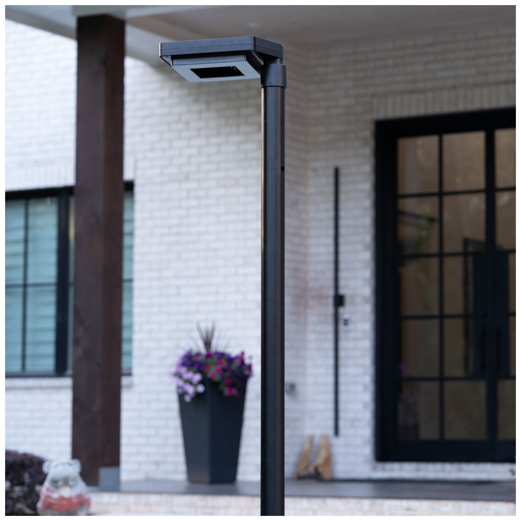 Contemporary Square 5 1/2" High Black Solar LED Post Light