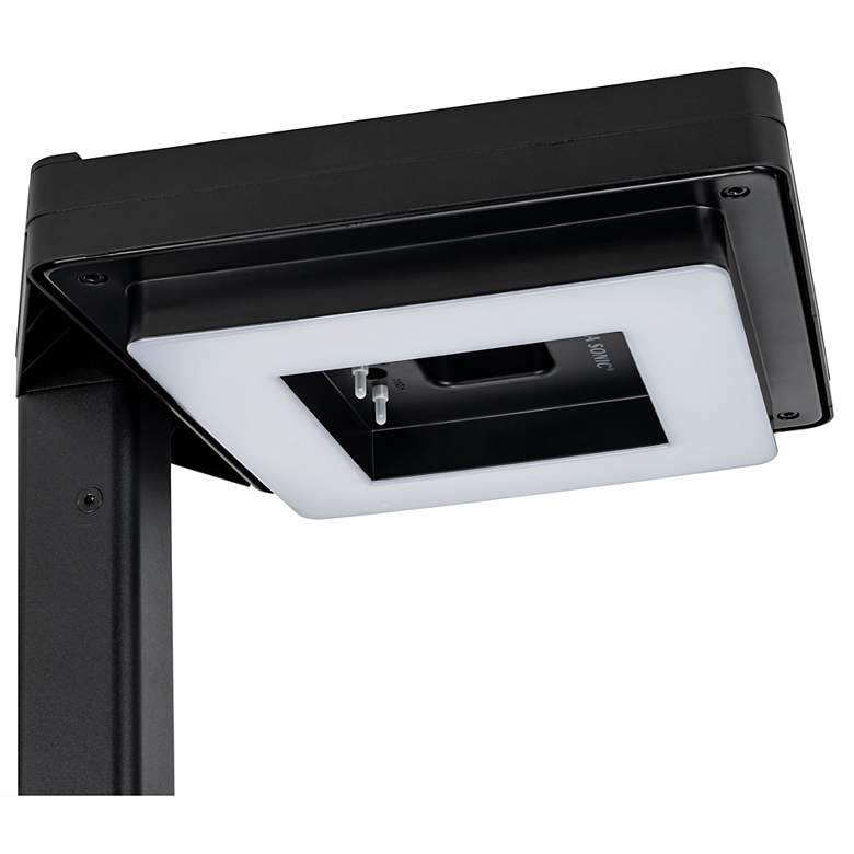Image 2 Contemporary Square 99"W Black Solar LED Post Light w/ Base