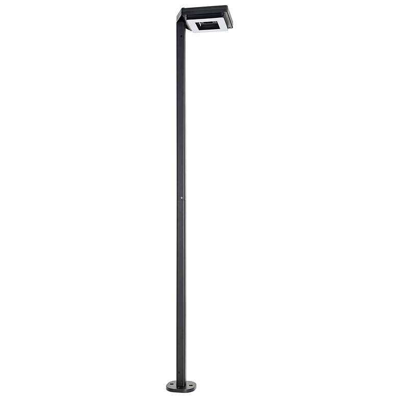 Image 3 Contemporary Square 99"W Black Solar LED Post Light w/ Base more views