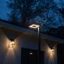 7_Contemporary Square 99"W Black Solar LED Post Light w/ Base more views