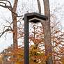 Contemporary Square 99"W Black Solar LED Post Light w/ Base
