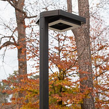 Contemporary Square 99"W Black Solar LED Post Light w/ Base