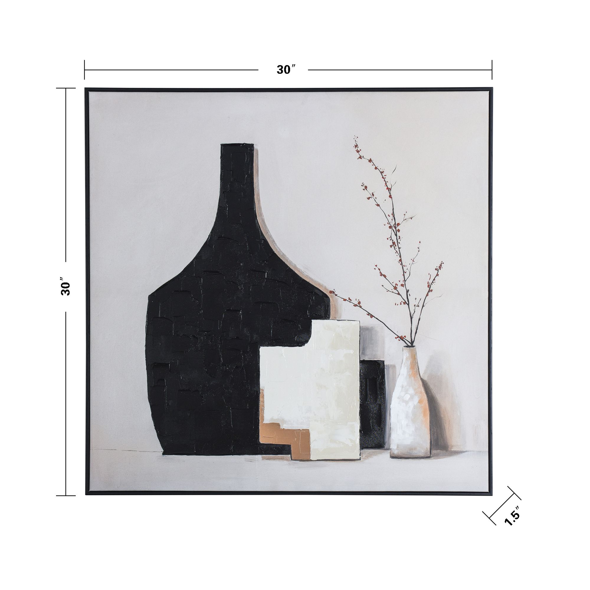 Image 7 Contemporary Still Life 30"W x 30"H Hand Embellished Canvas Wall  more views