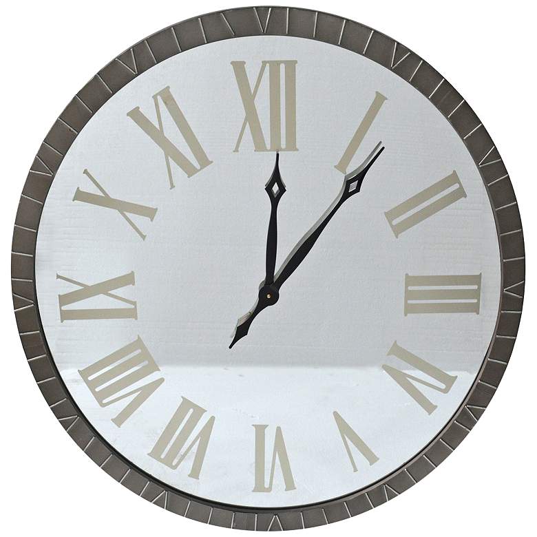 Image 1 Contemporary Time White Metal 36" Round Wall Clock