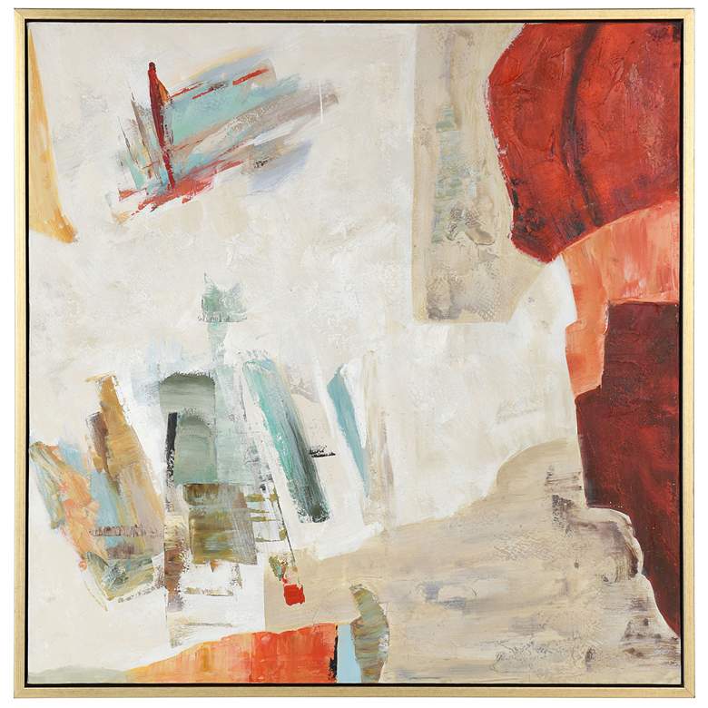 Image 1 Contempt 41.75" x 41.75" Hand Painted Framed Canvas Wall Art