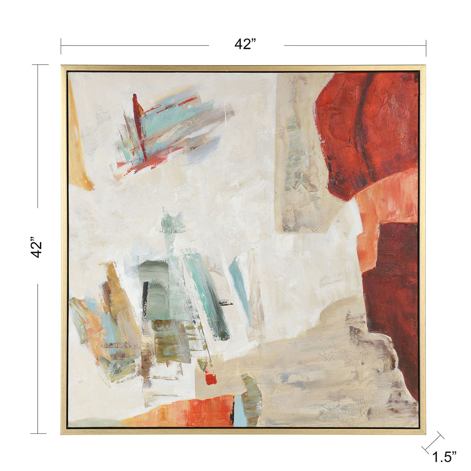 Image 7 Contempt 41.75" x 41.75" Hand Painted Framed Canvas Wall Art more views