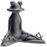 Contented Yoga Frog 13"W Verdigris Aluminum Garden Statue
