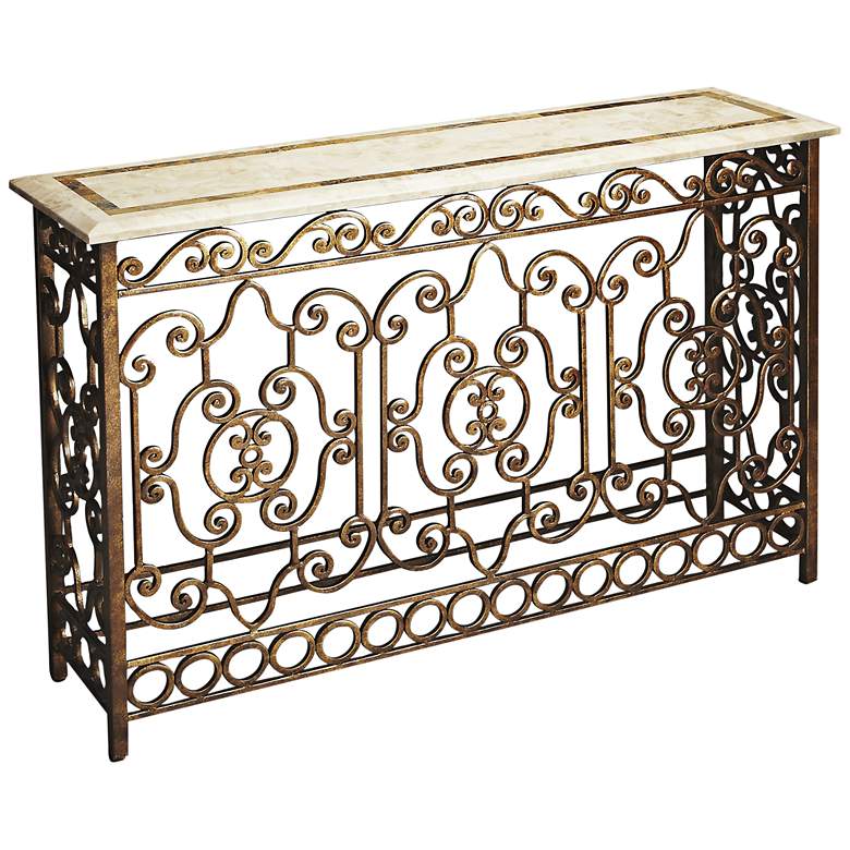 Image 1 Contessa 52 1/4" Wide Metalworks Wrought Iron Console Table