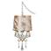 Conti 15" Wide Mini Swag Chandelier with Beige Leaf Shade