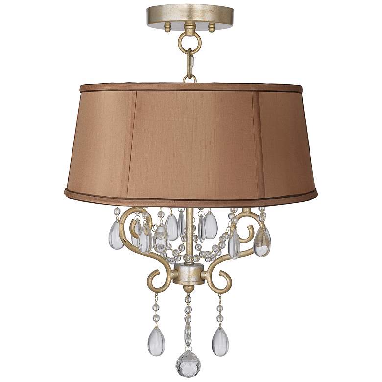 Image 1 Conti 16 inch Wide Ceiling Light with Biscuit Brown Shade