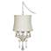 Conti 16" Wide Mini Swag Chandelier with Creme Drum Shade