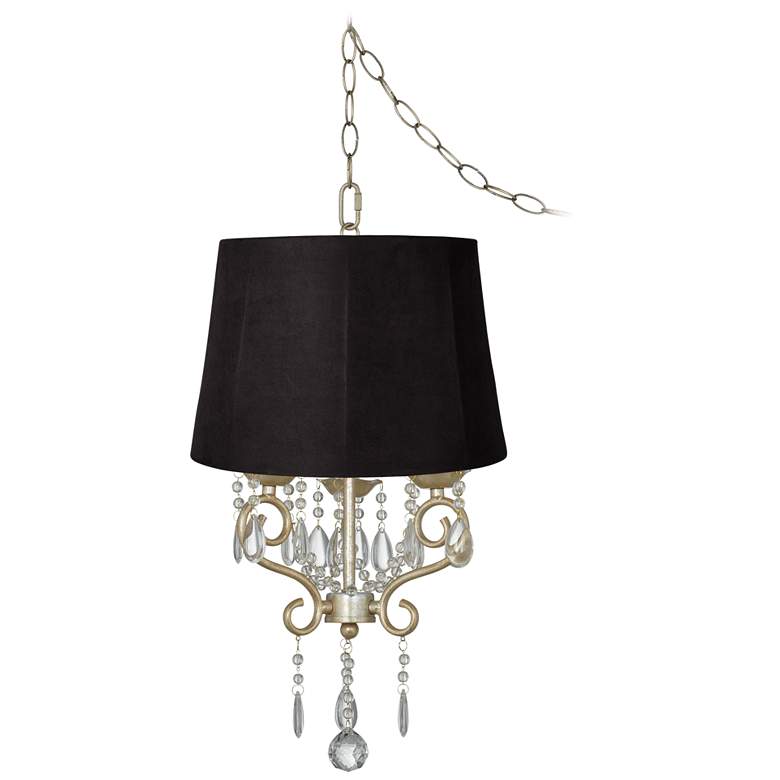 Image 1 Conti 16 inch Wide Mini Swag Chandelier with Faux Suede Shade