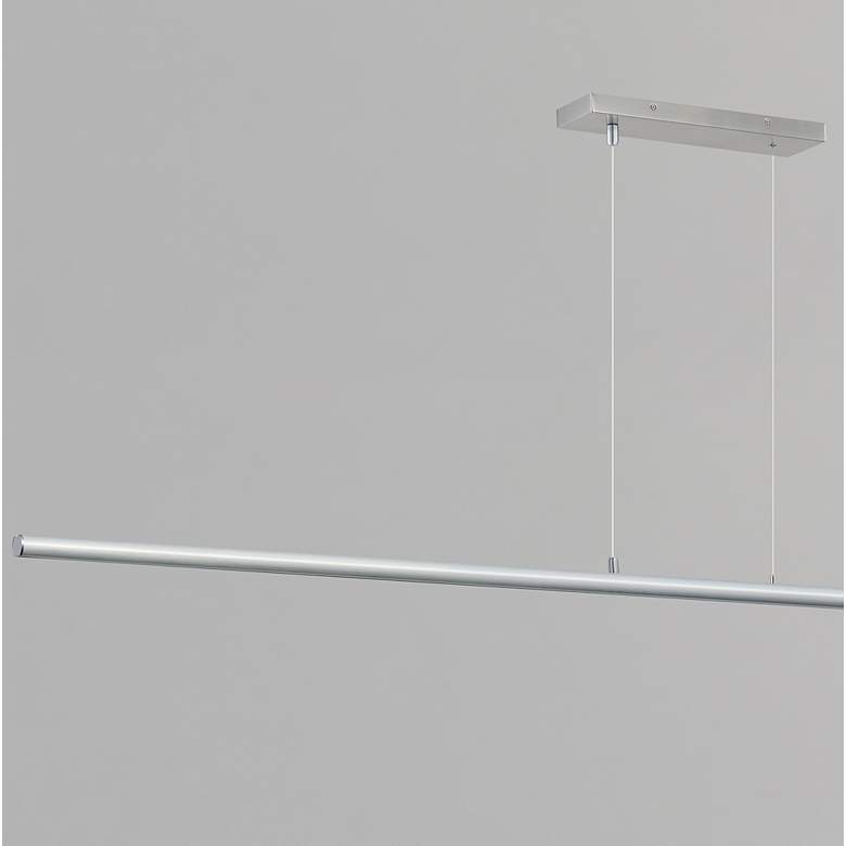 Image 3 Continuum 93 3/4" Wide Satin Aluminum LED Linear Pendant more views