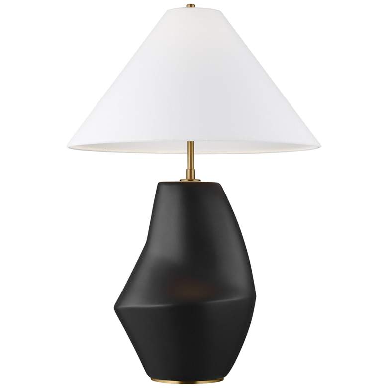 Image 2 Contour 26 inch High Coal Black Ceramic LED Table Lamp by Kelly Wearstler