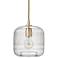 Contour 7 1/2" Wide Clear Glass with Brass Mini Pendant