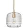 Contour 7 1/2" Wide Clear Glass with Brass Mini Pendant