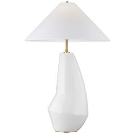 Image2 of Contour Arctic White Modern Ceramic LED Table Lamp by Kelly Wearstler