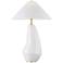 Contour Arctic White Modern Ceramic LED Table Lamp by Kelly Wearstler