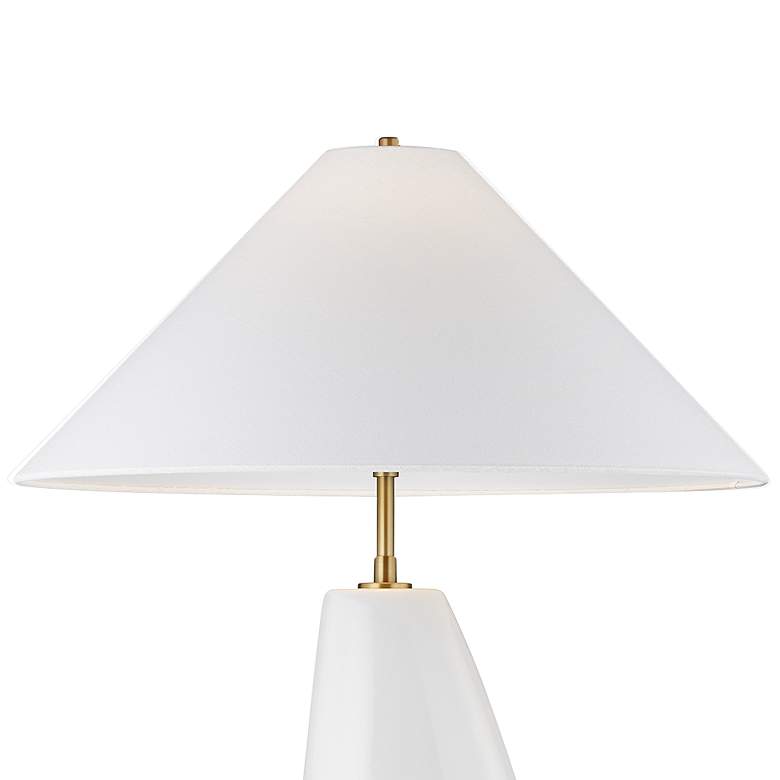 Image 3 Contour Arctic White Modern Ceramic LED Table Lamp by Kelly Wearstler more views