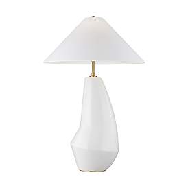 Image5 of Contour Arctic White Modern Ceramic LED Table Lamp by Kelly Wearstler more views