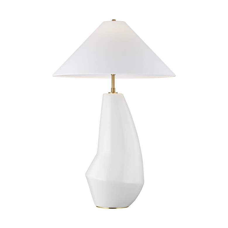 Image 5 Contour Arctic White Modern Ceramic LED Table Lamp by Kelly Wearstler more views