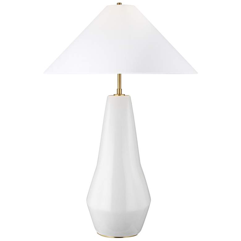 Image 7 Contour Arctic White Modern Ceramic LED Table Lamp by Kelly Wearstler more views