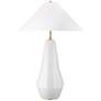 Contour Arctic White Modern Ceramic LED Table Lamp by Kelly Wearstler