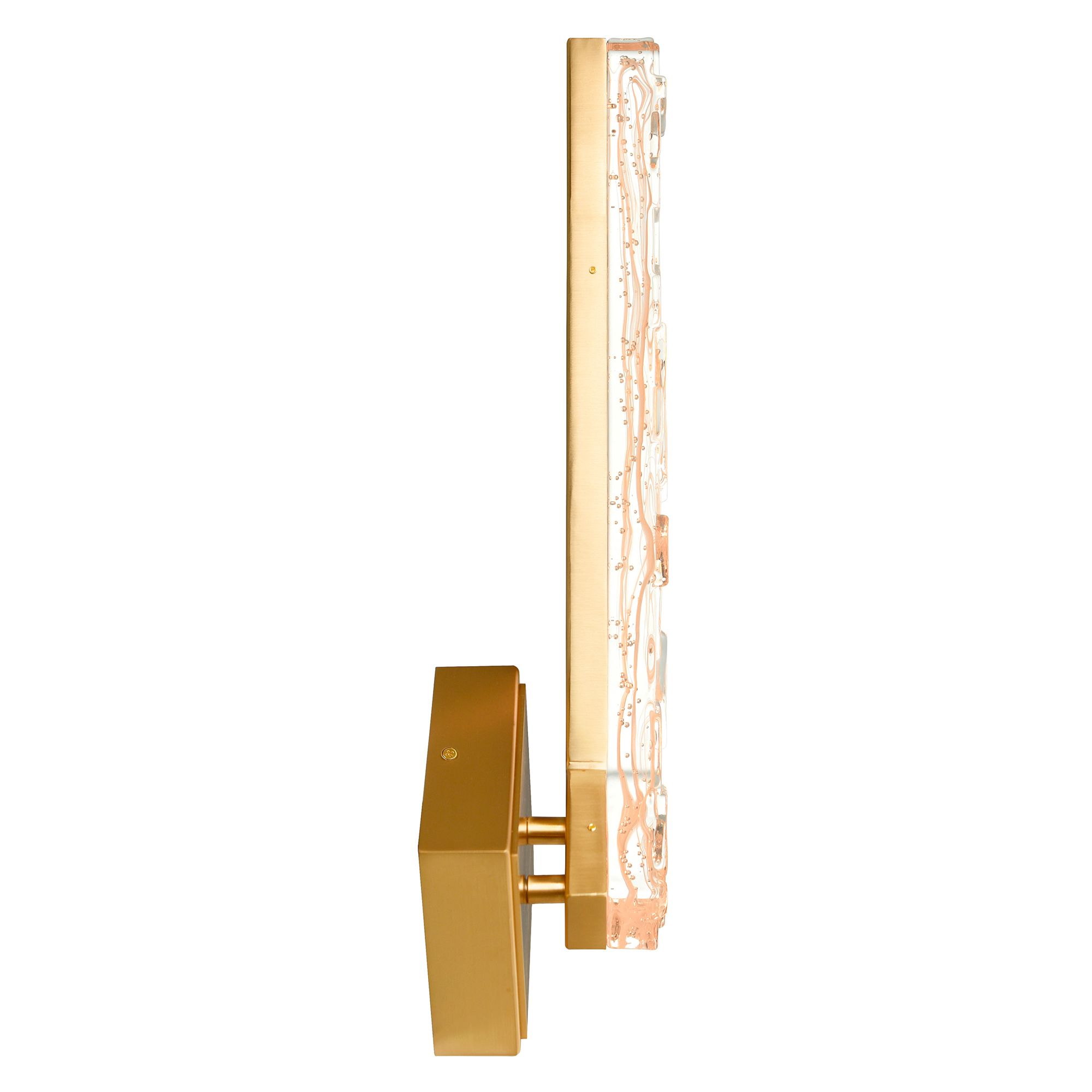 Image 5 Contour Integrated LED 19in Brass Wall Light with Handcrafted Glass more views