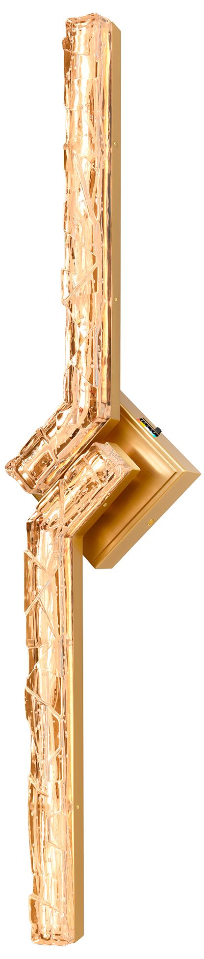 Contour Integrated LED 33in Brass Vanity Light with Handcrafted Glass