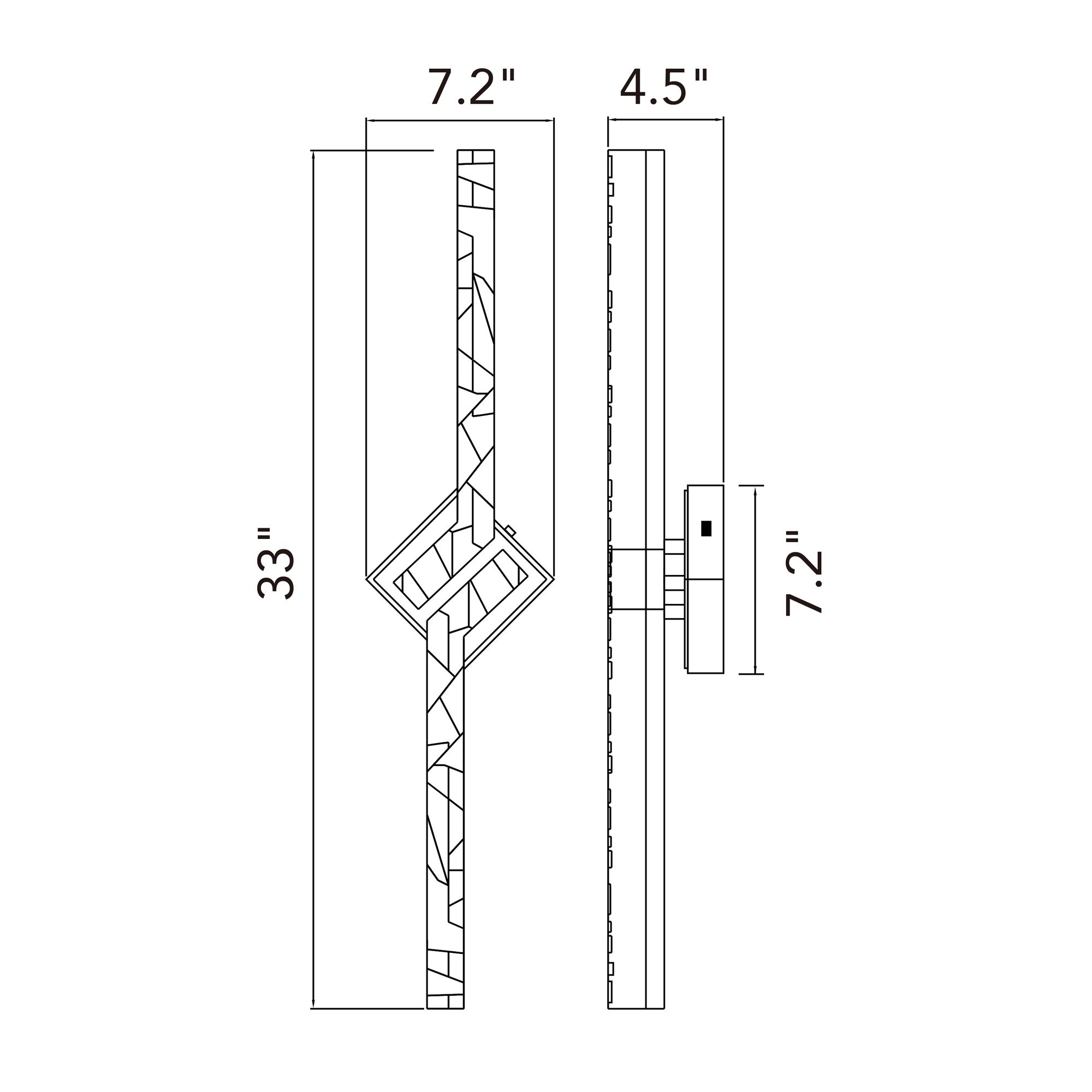 Contour Integrated LED 33in Brass Vanity Light with Handcrafted Glass
