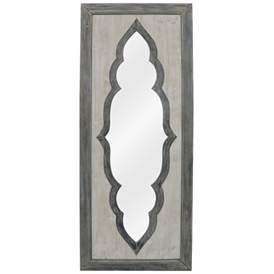 Image1 of Contouring White-Washed Gray 19" x 47 1/4" Wall Mirror