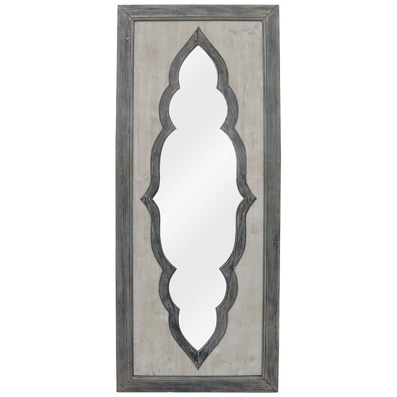Image 1 Contouring White-Washed Gray 19" x 47 1/4" Wall Mirror