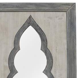Image2 of Contouring White-Washed Gray 19" x 47 1/4" Wall Mirror more views
