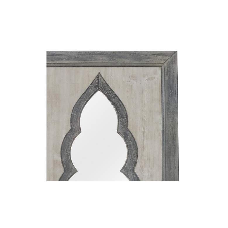Image 2 Contouring White-Washed Gray 19" x 47 1/4" Wall Mirror more views