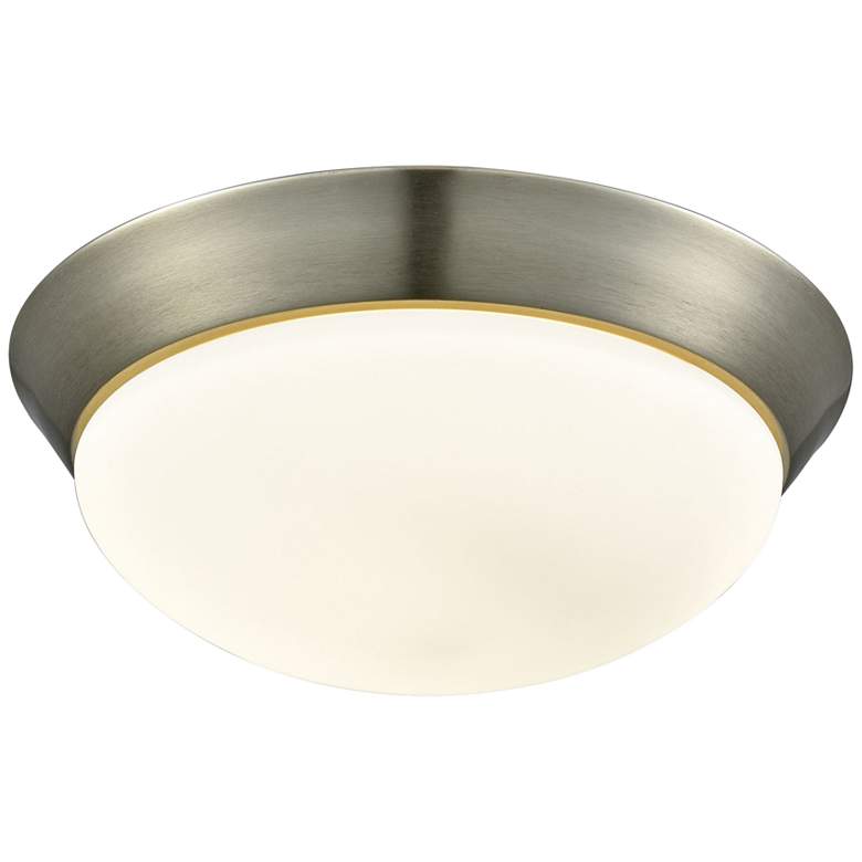 Image 1 Contours 12 3/4 inch Wide Satin Nickel LED Ceiling Light
