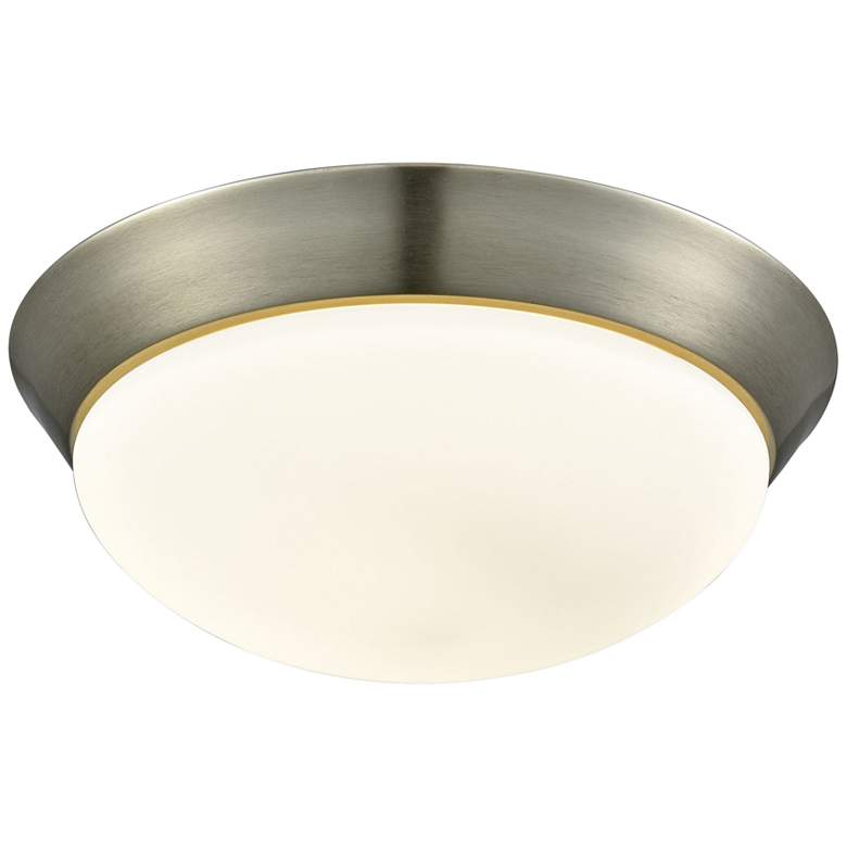 Image 1 Contours 12 3/4" Wide Satin Nickel LED Ceiling Light