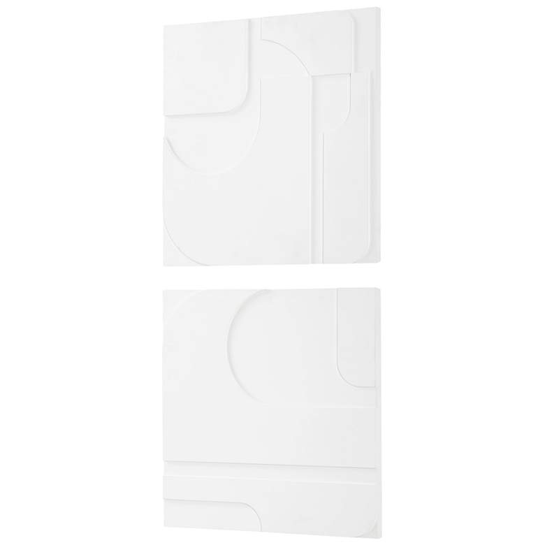 Image 5 Contours 24" Square White Wood 2-Piece Wall Decor Set more views