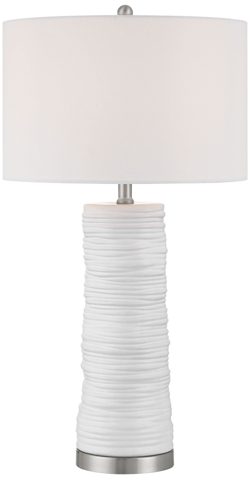 Thumbnail2 of Contours 27 1/2" High Modern White Ceramic Table Lamp with Dimmer