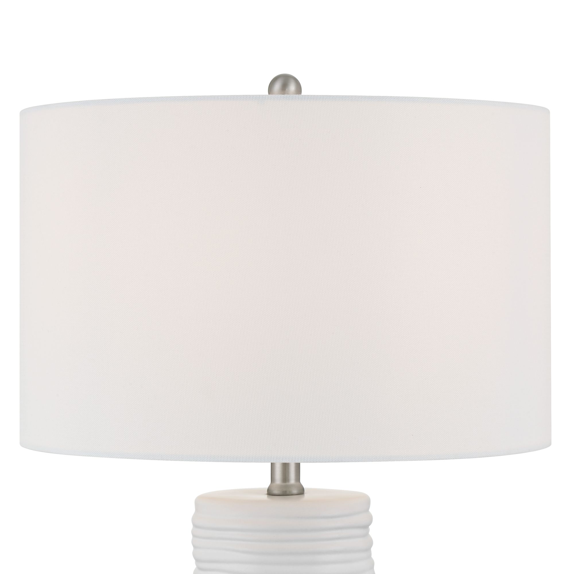 Thumbnail3 of Contours 27 1/2" High Modern White Ceramic Table Lamp with Dimmer more views