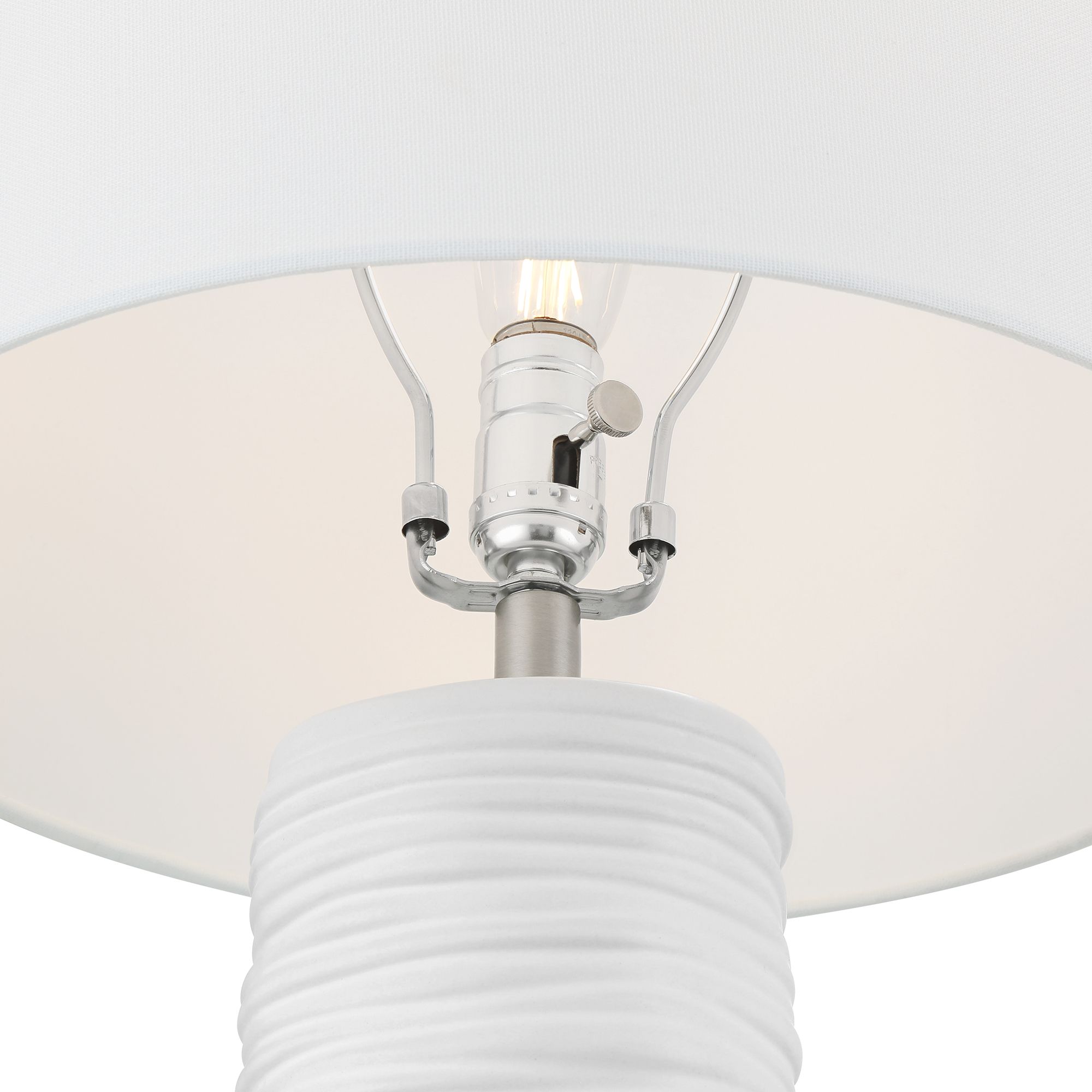 Thumbnail4 of Contours 27 1/2" High Modern White Ceramic Table Lamp with Dimmer more views