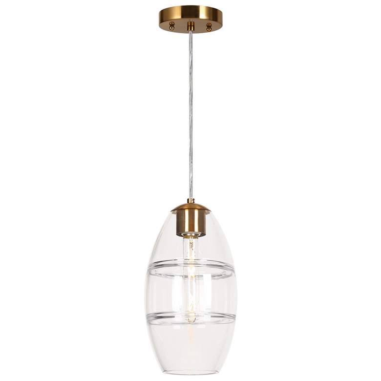 Image 1 Contrafyre 6.3" Wide Gold 1-Light Pendant Light