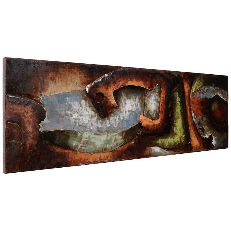 Image 2 Convergence 1" Mixed Media Iron Hand Painted Dimensional Wall Art more views