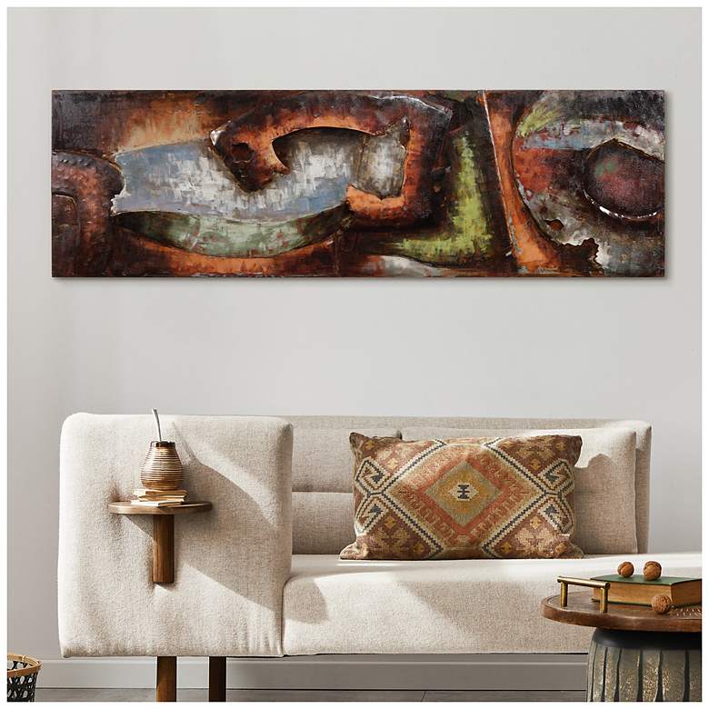 Image 3 Convergence 1" Mixed Media Iron Hand Painted Dimensional Wall Art more views