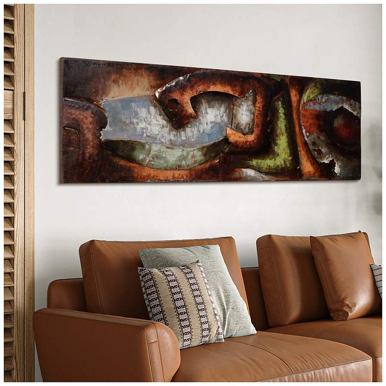 Image 4 Convergence 1" Mixed Media Iron Hand Painted Dimensional Wall Art more views