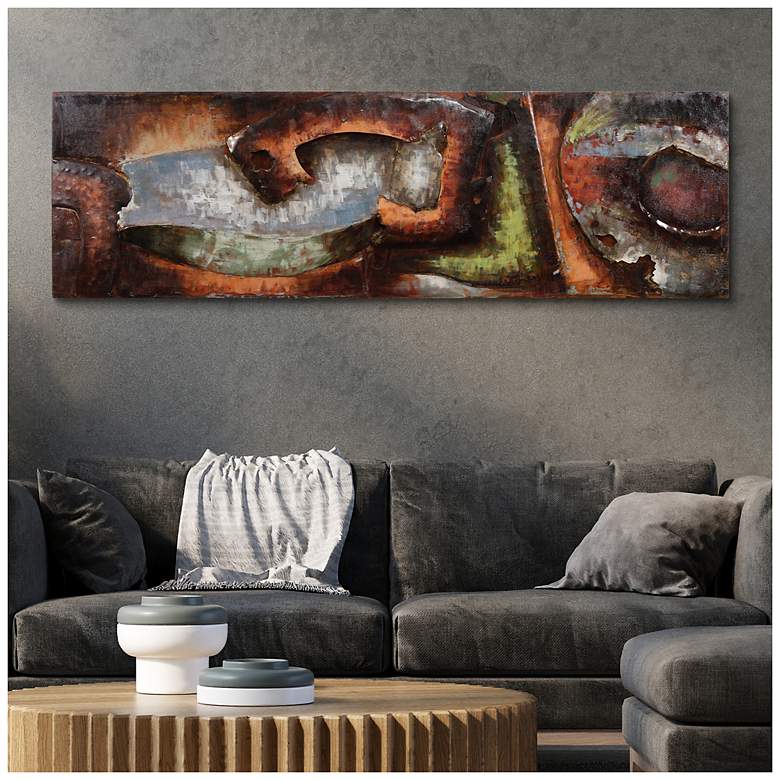 Image 5 Convergence 1" Mixed Media Iron Hand Painted Dimensional Wall Art more views