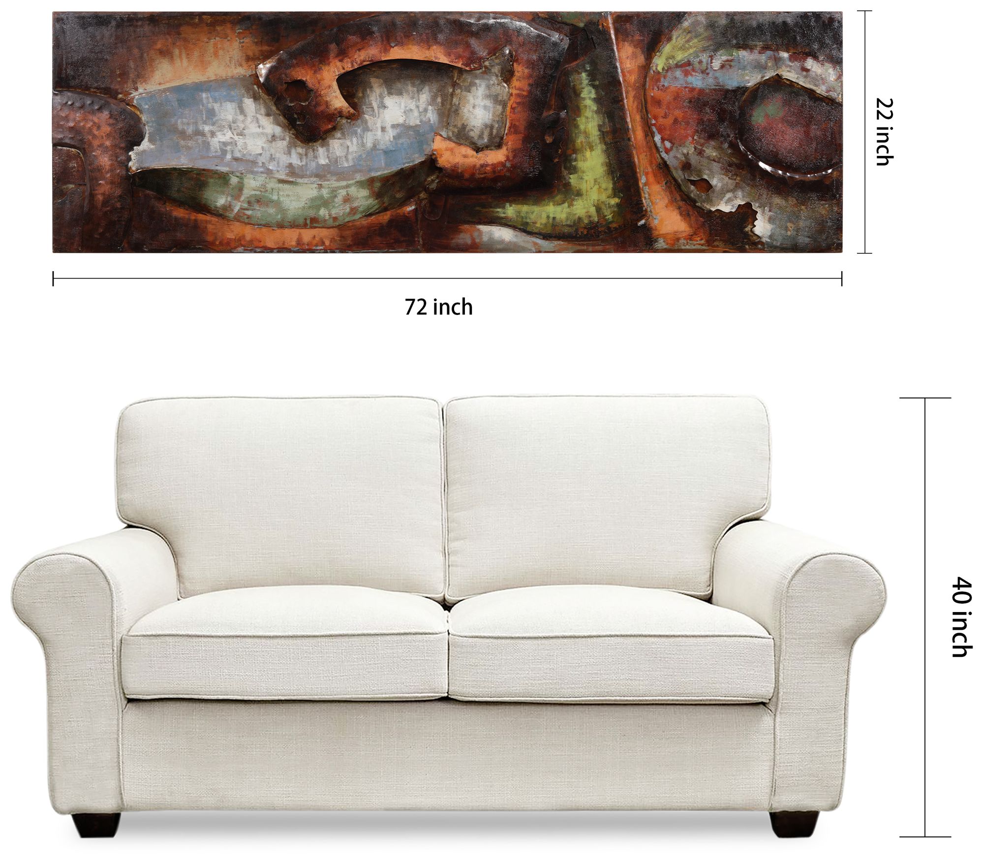 Convergence 1" Mixed Media Iron Hand Painted Dimensional Wall Art