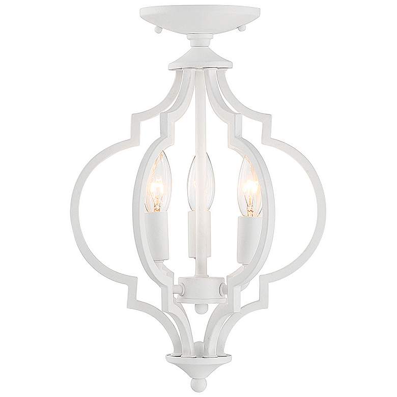 Image 1 Convertible 11" Wide Bisque White 3-Light Ceiling Light