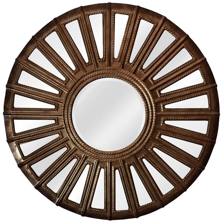 Image 1 Convex Aged Bronze 24 inch Round Wall Mirror